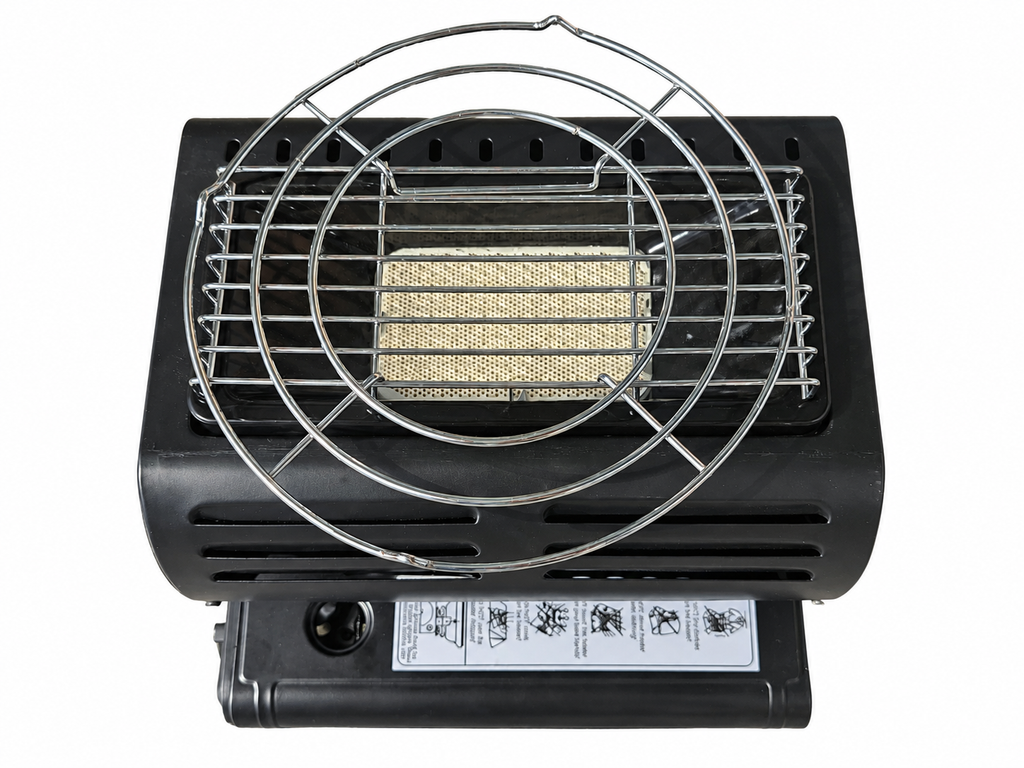 Încălzitor portabil pe gaz 2 în 1, 1.3 kW, funcție de gătit, grătar metalic