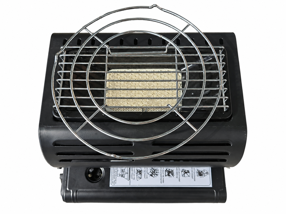 Încălzitor portabil pe gaz 2 în 1, 1.3 kW, funcție de gătit, grătar metalic