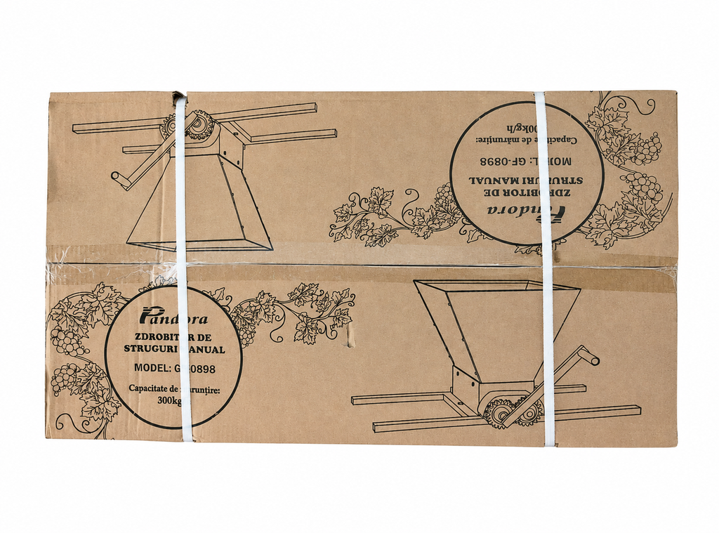 Zdrobitor Struguri Manual PANDORA, 300-350Kg/Ora, Cuva 25 Litri