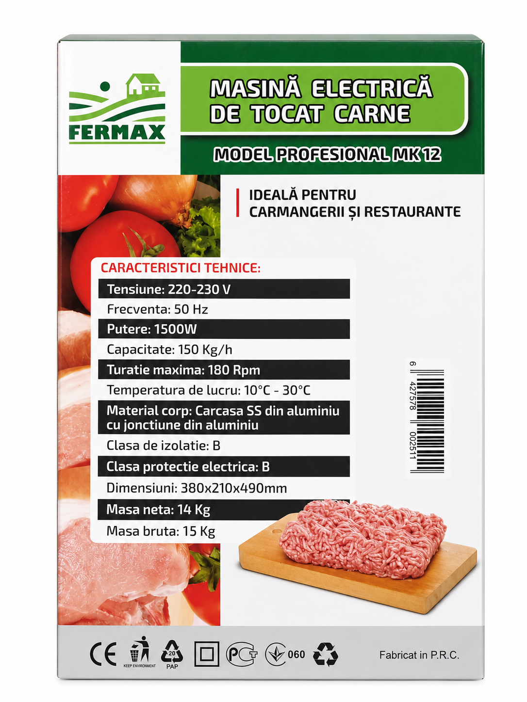 Mașină electrică de tocat carne FERMAX MK-12 – 1500 W