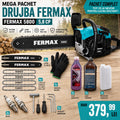 Pachet Druja FERMAX 5800 - 5,8CP cu 2 Lame 4 lanturi, manusi, 2 bujii  si ulei amestec + ungere