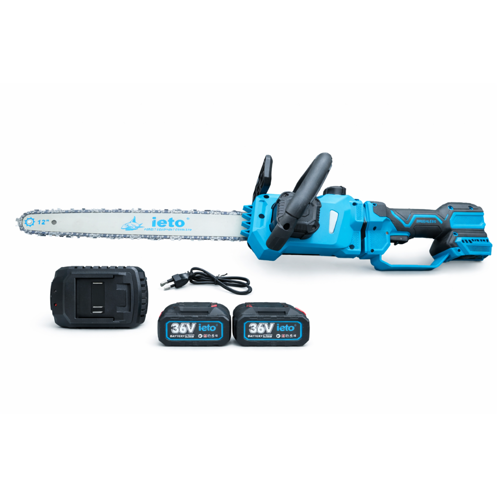 Drujbă electrică extensibilă IETO 12” – 5000 RPM,2 acumulatori 36V + statie de incarcare